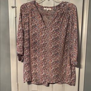 Rose & Olive Multicolor Floral Button Up Blouse